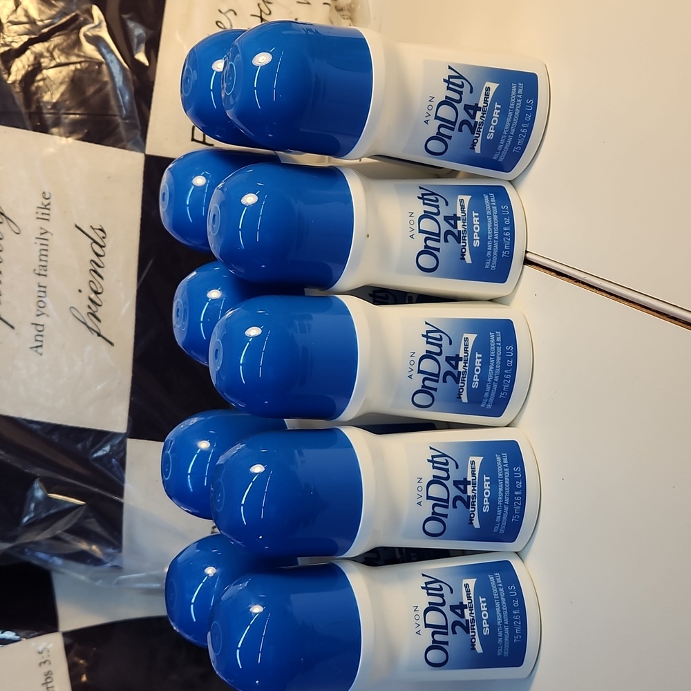 Avon 10 Piece Set On Duty 24 Sport 2.6 Fl oz Deodorant Blue and White - Picture 4 of 5
